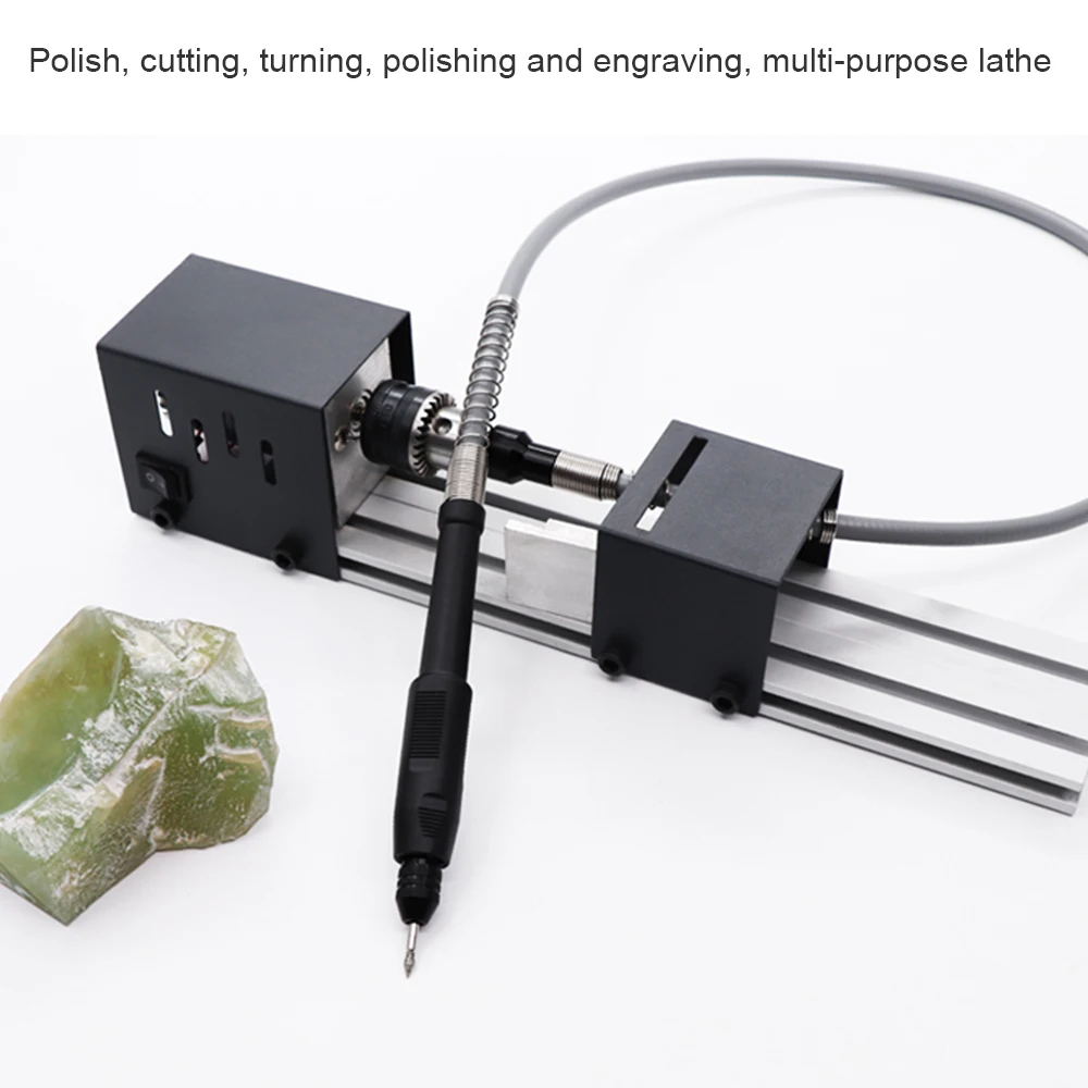 

New 80W 24V DC Mini Lathe Beads Polisher Machine Woodworking Craft DIY Rotary Tool Set Standard Grinding Set CNC Machining
