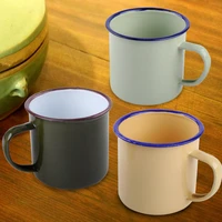 8cm outdoor home vintage style handmade enamel cup mug for drinking coffee bear tea camping hiking gift