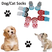 4pcsset pet socks cat puppy socks pet supplies footwear pet products cat dog supplies non slip socks cute indoor boots socks