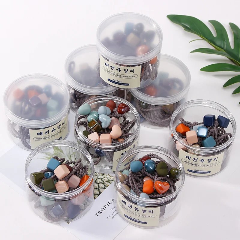 

9pcs/set Cans Women Girls Elegant Geometric Alloy Scrunchie Hair Bands Ins Sweet Headband Rubber Bands Fashion Hair Accessories