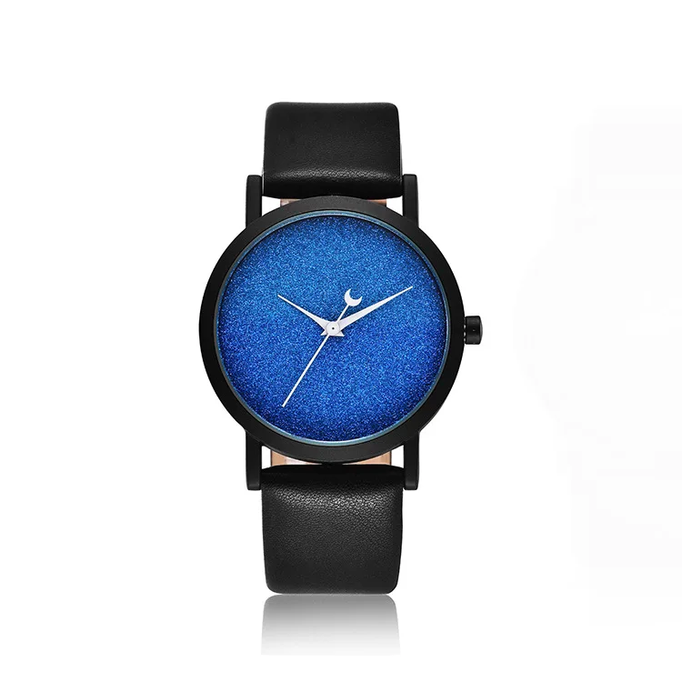 Женская мода Звездное небо минималистичные часы для влюбленных кожаный ремешок