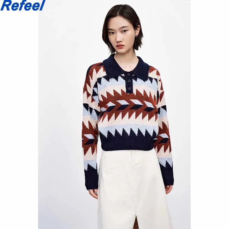 Свитер Za модные женские осенние вязаные свитера Женское пальто винтажный