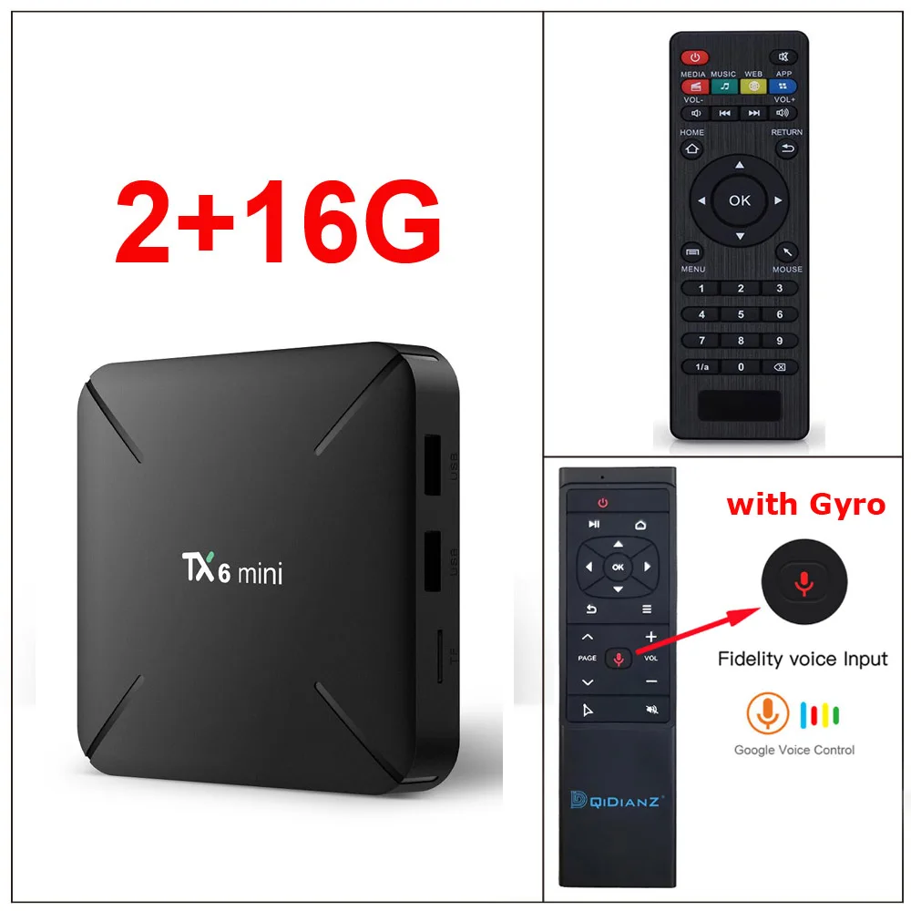 2G16G voice control DQiDianZ 4K tv BOX Android 9,0 TX6MINI 2 Гб 16 Гб четырехъядерный Allwinner Поддержка 2,4G беспроводной wifi TX6 Мини ТВ-приставка - Цвет: 2G16G voice control