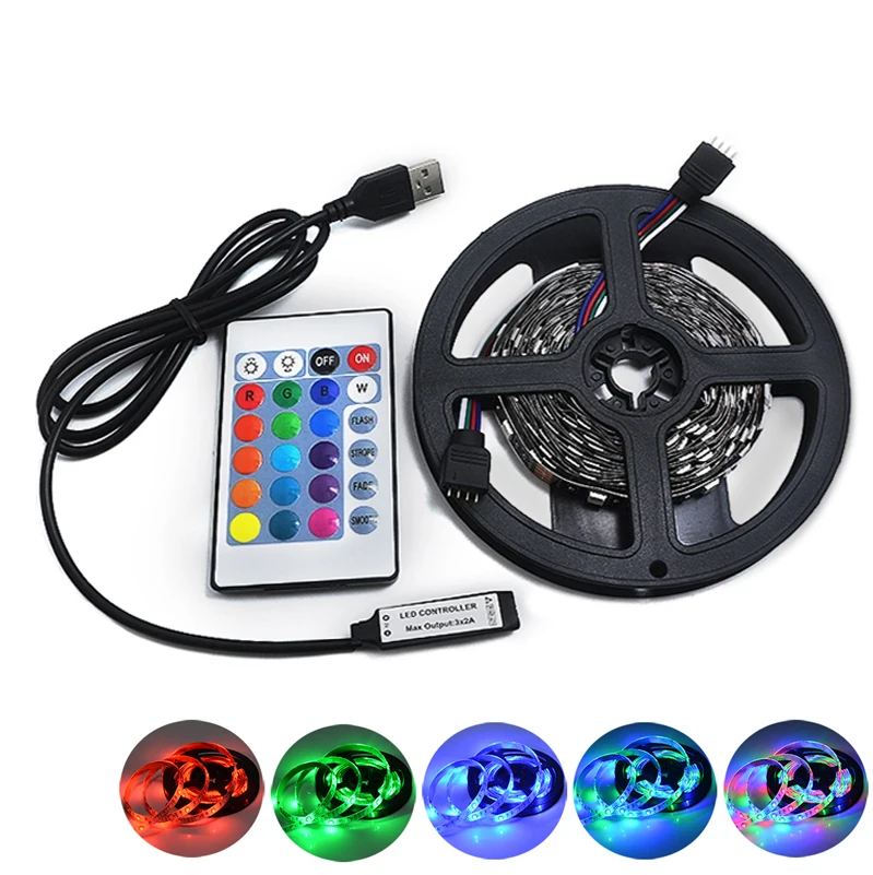 PAIEIMAI Светодиодные ленты светильник 2 м 5V 5050SMD RGB Гибкие светодиодные полосы лампы