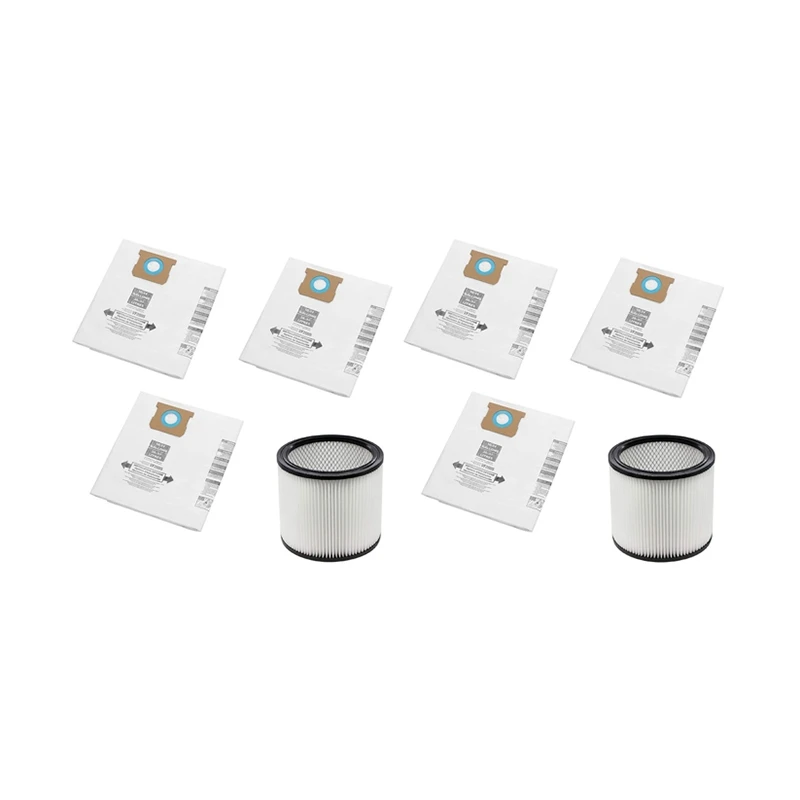 

VF2005 Vacuum Collection Filter Bags + Replacement Filter for Shop-Vac 9066200 10-14 Gallon 90662 90350 90304 90333