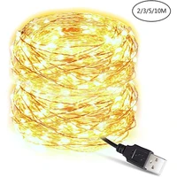 2m3m5m10m batteryusb led string lights for xmas garland lamp party wedding decoration christmas tree flasher fairy lights