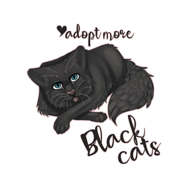 For Adopt More Black Cat Car Stickers Interesting Decal Personality Creative Sticker Decoration 13cm X 12.4cm