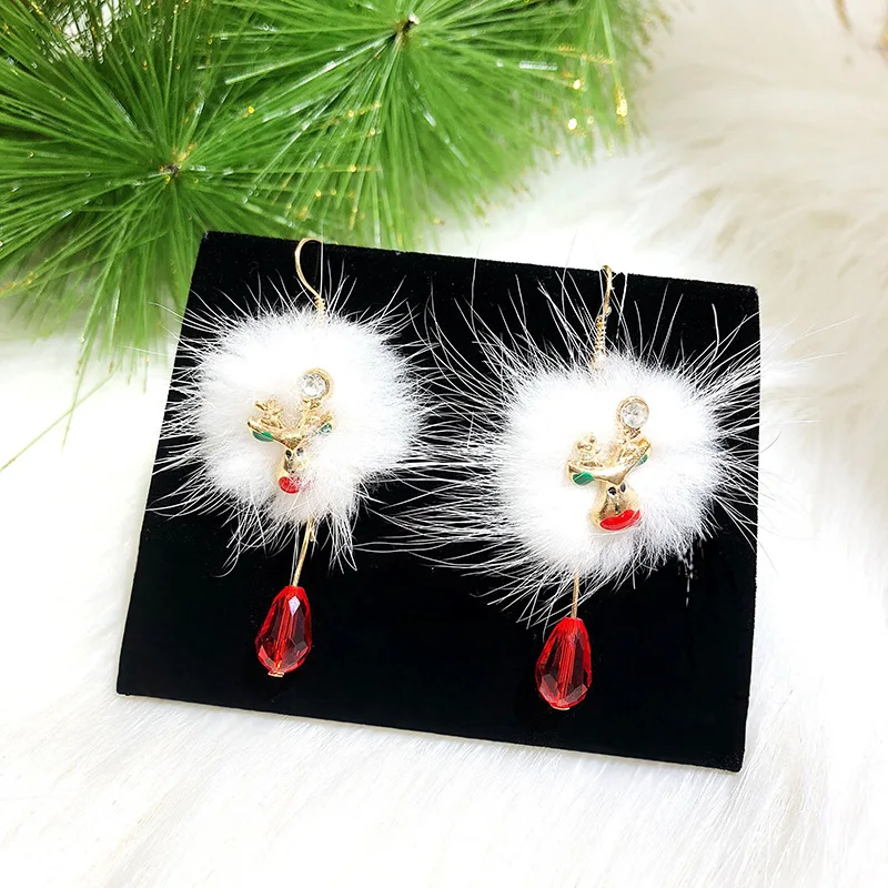 

Stylish Women's Earrings With Pearls 2021 Heart Earrings Stainless Steel Woman Earring Long Tassel Earring Santa Claus Hairball