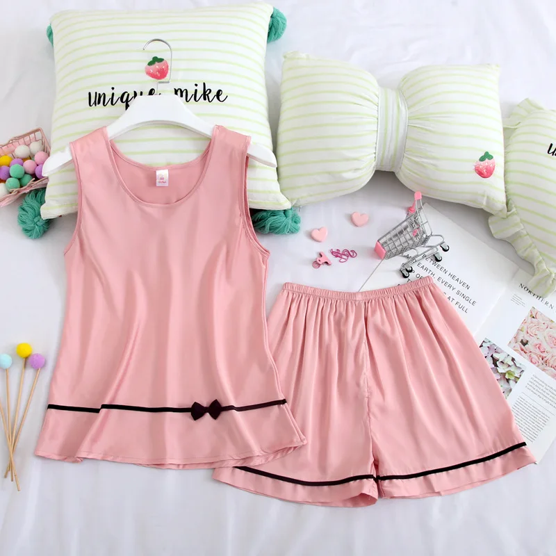 

Summer Women's Suit Two Piece Outfits Sleeveless Crop Cami Top and Shorts Set