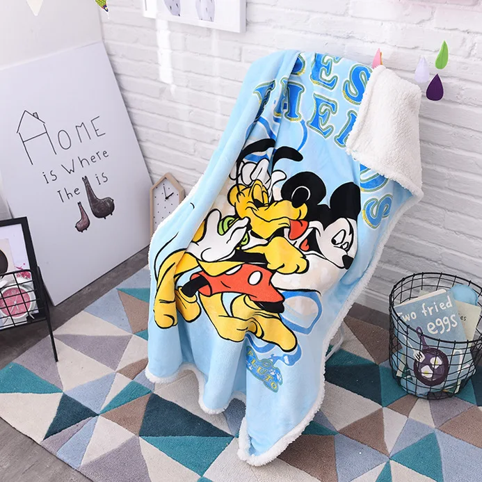 100x140 см disney Микки Маус осень и зима одеяло Новое Детское одеяло Минни мультфильм утолщенные Бархатные Одеяла - Цвет: 3