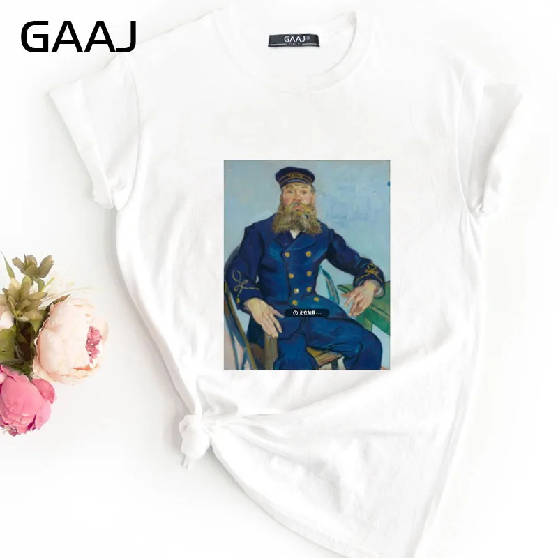 23 GAAJ "Van Gogh Van Goghing Van Gone", Футболка для женщин, женские футболки, одноцветная Футболка с принтом размера плюс, дизайнерская футболка для влюбленных 8YCDH - Цвет: 23