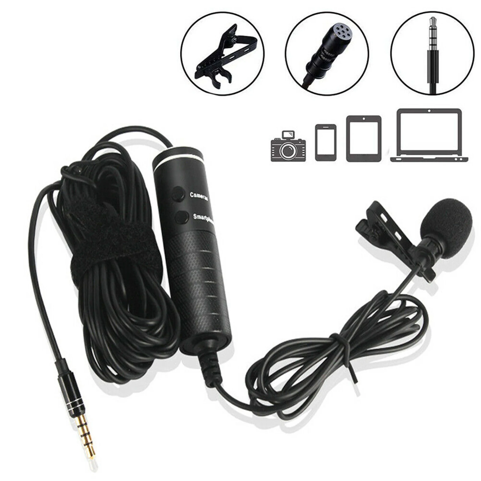 

UHF Collar Lapel Mic Omnidirectional 3.5mm Jack Professional Podcast Teaching Speech Noise-Cancelling Lavalier Microphone
