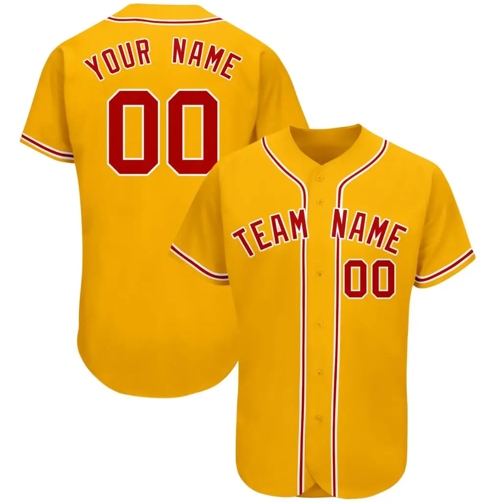 

Customized Baseball Jersey Embroidered Team Name/Number Breathable Short-sleeve Full Botton Hip Hop streetwear for Men Big size