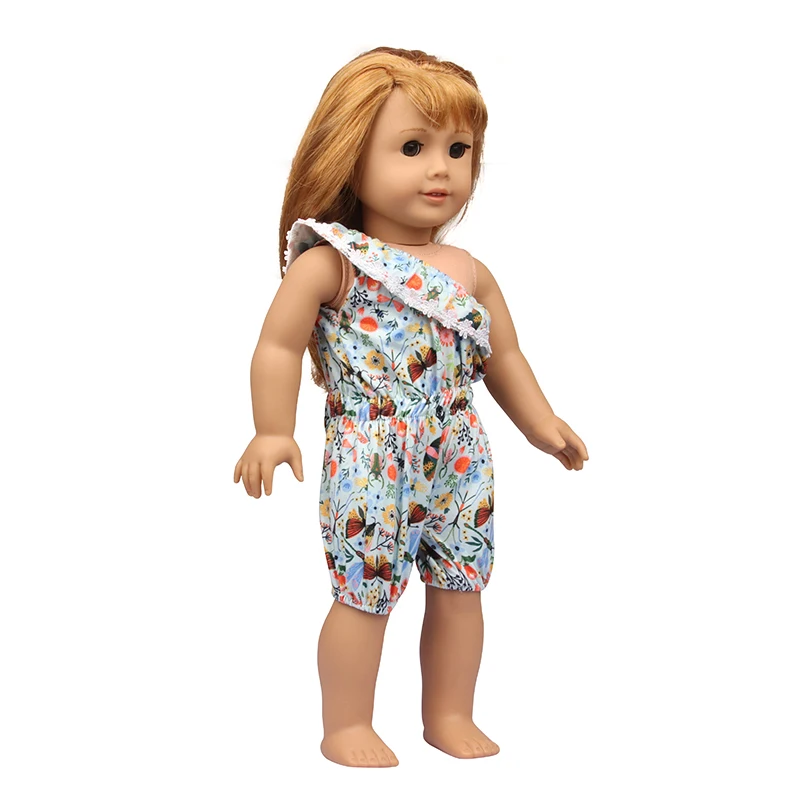 Цветной Летний комбинезон с косой лямкой для 18-дюймовой американской куклы 43 см