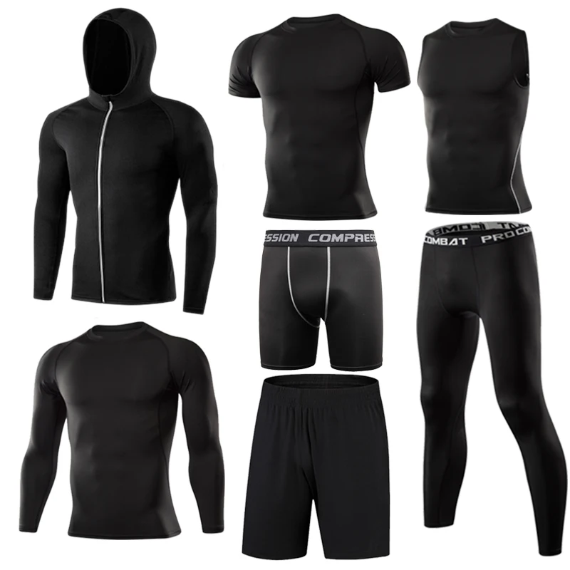 

Men's Tight Sportwear Suit Running Fitness Jogging Sport Wear Compression Leggings Training Pants Workout Sport Clothes Sets