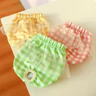 Клетчатые кружевные штаны для собак, женские менструальные Хлопковые Штаны для щенков, животных, маленьких животных, кошек, физиологические штаны-подгузники, моющиеся чихуахуа, Йоркширские