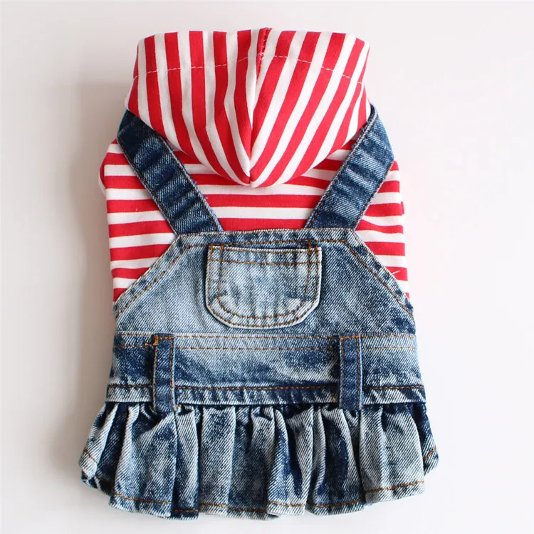 

Hot Selling Spring Autumn and Winter Dress Teddy Puppy Striped Denim Skirt