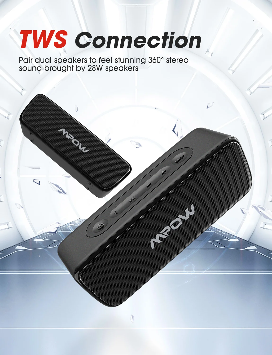 Mpow Soundhot R6 беспроводной Bluetooth V4.2 динамик IPX7 водонепроницаемый TWS сопряжение динамик 24 ч Время воспроизведения Hi-Fi стерео для улицы