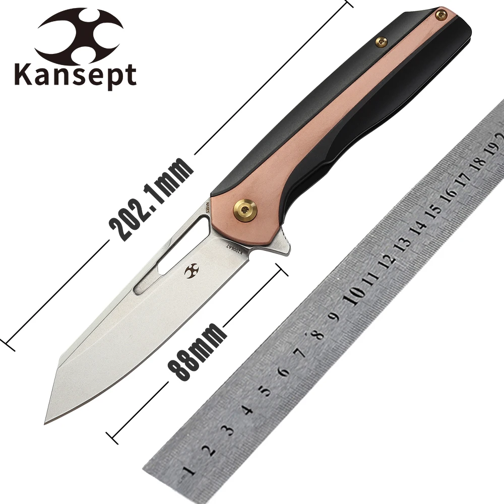 

Нож для ежедневного ношения kanseven, тактический нож, черная титановая анодированная ручка из меди высокого качества для повседневного ношени...