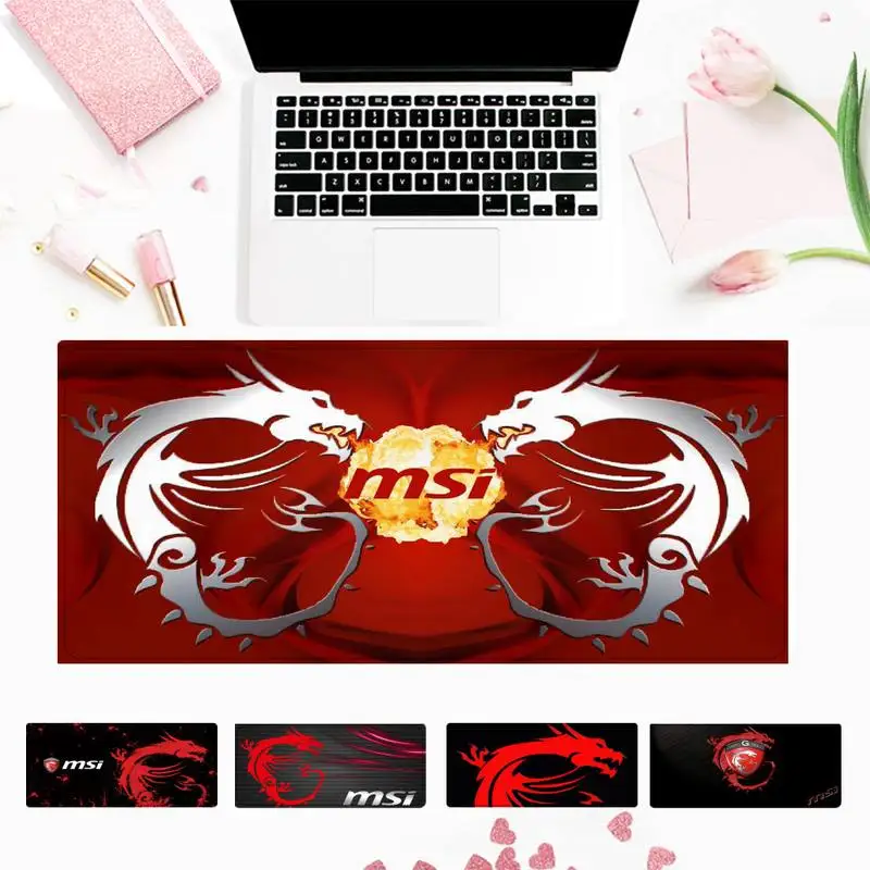 

Vip MSI Dragon Logo Mouse Pad Gamer Keyboard Maus Pad Desk Mouse Mat Game Accessories For Overwatch