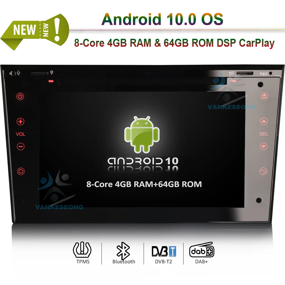 

VANKESEONG 7" Android 10.0 8-Core 64GB Car DVD for Opel Signum Corsa Signum CarPlay & Auto DSP OBD DAB+ GPS Sat Nav Autoradio
