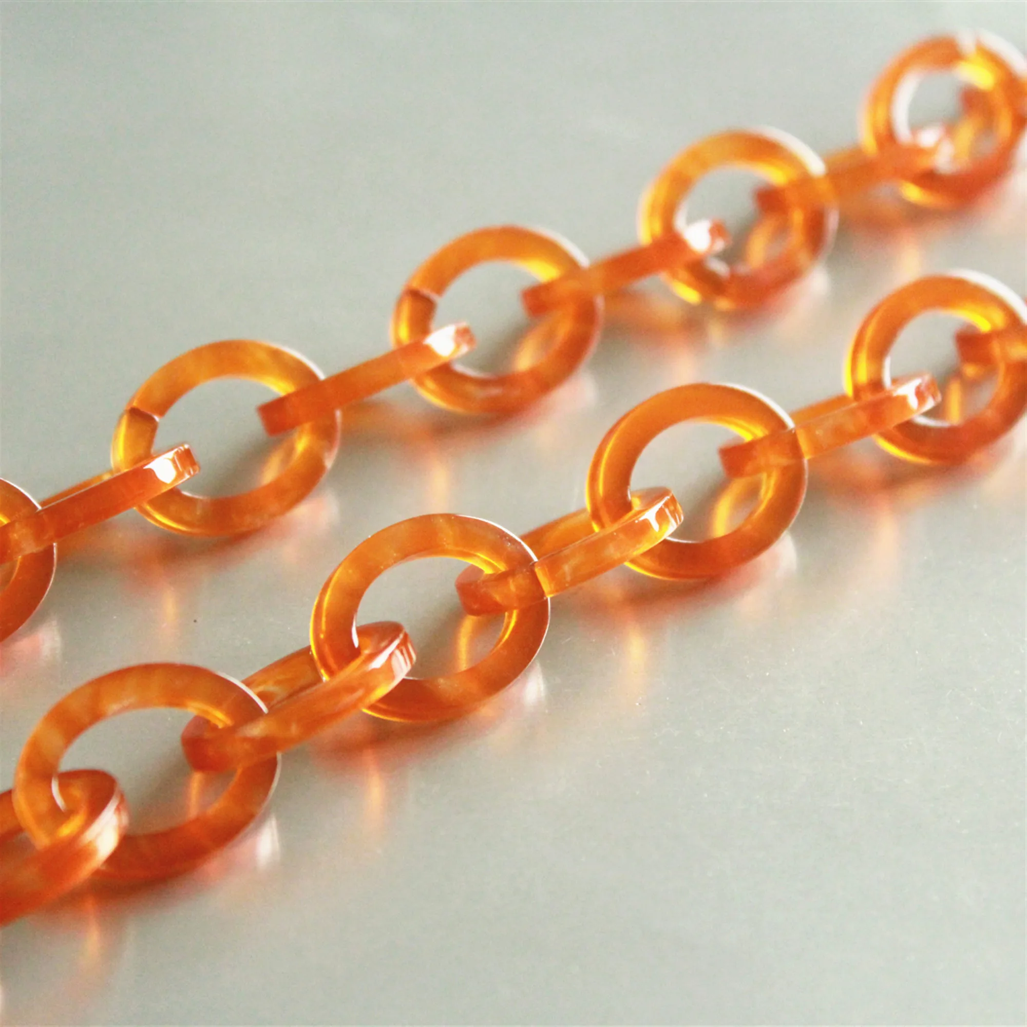 Ожерелье с овальной цепочкой 3 фута под мрамор ацетатная акриловая цепочка для