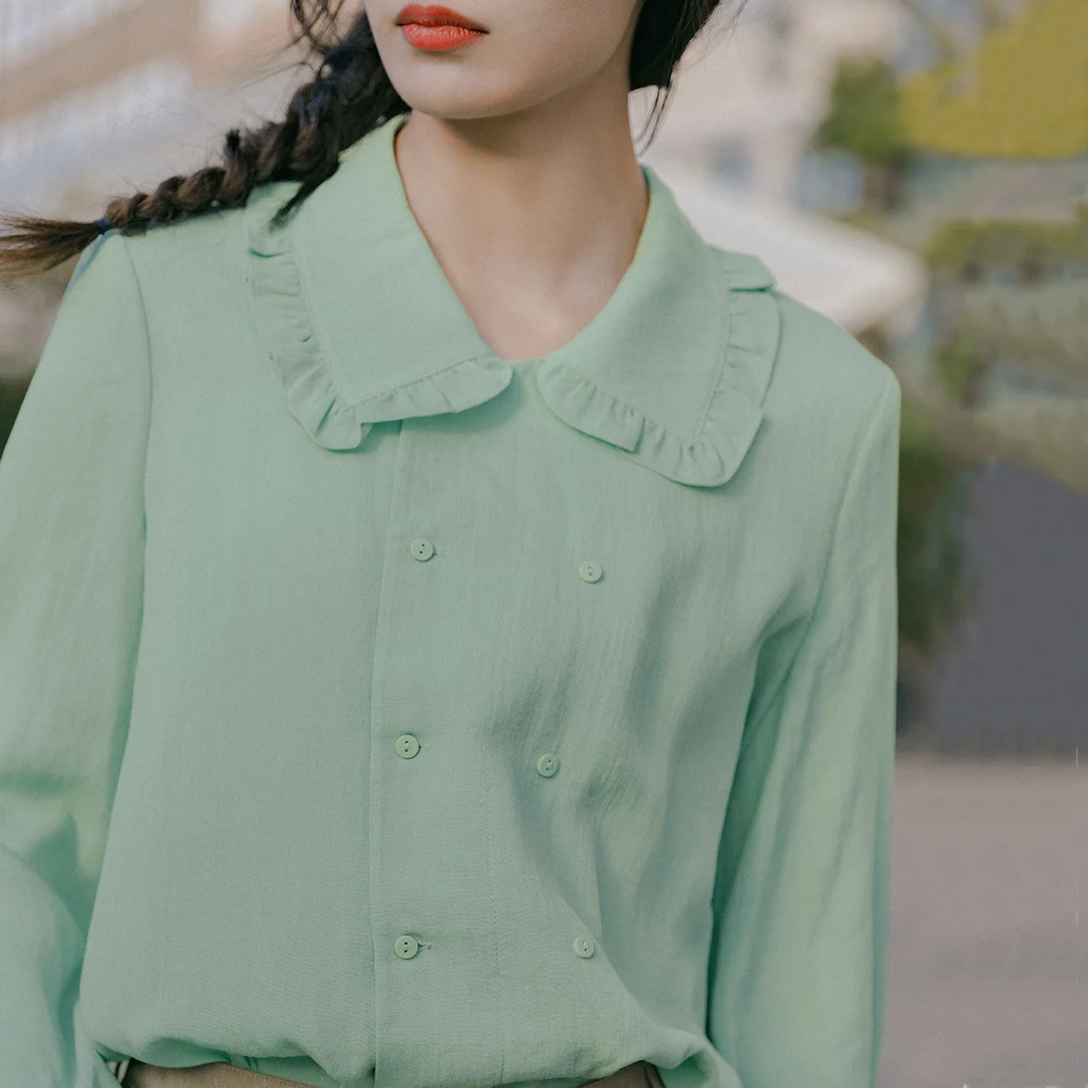 INMAN Весна 2020 Новое прибытие литературная ретро-кукла воротник двубортная блузка