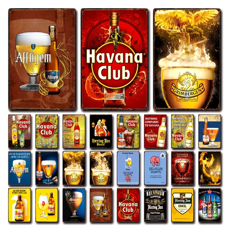 

[ Kelly66 ] Man Cave Nice Tin Art Metal Belgian Beer Sign Home Pub Bar Decor Wall Decoration Painting 20*30 CM Size Dy197