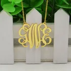 Персонализированное ожерелье с монограммой-золотое ожерелье с монограммой, покрытое серебром 18K золото-Персонализированные именные ювелирные изделия