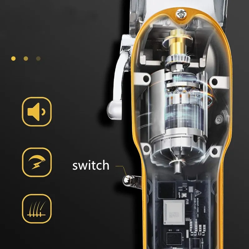 

professional clipper all-metal rechargeable hair trimmer for barber men electric beard shaver hair cutting machine