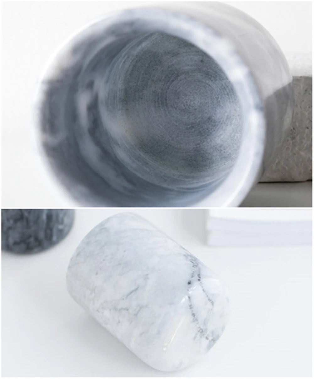 Натуральный Мрамор держатель для карандашей диспенсер кистей чашка кувшин в