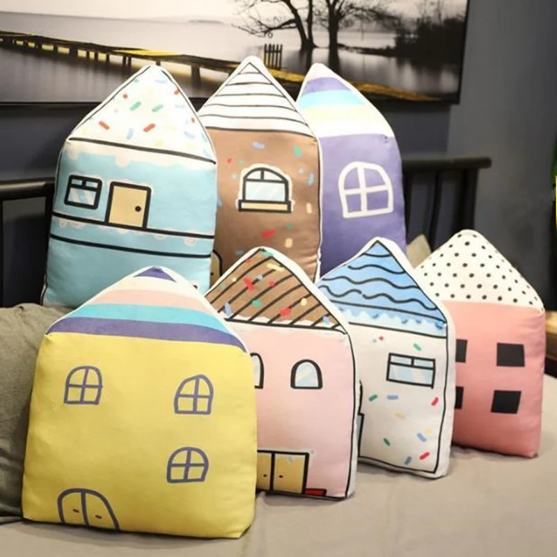 

Baby Pillows Cute Small House Cotton Cartoon Pillows Newborn Toy Doll Cushion Children's Room Decor Ornaments Photography Props
