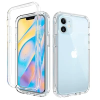 2 in1 high transparency bumper shockproof phone case for iphone 12 11 13 14pro max xr xsmax x 7 8 plus se silicone protect cover