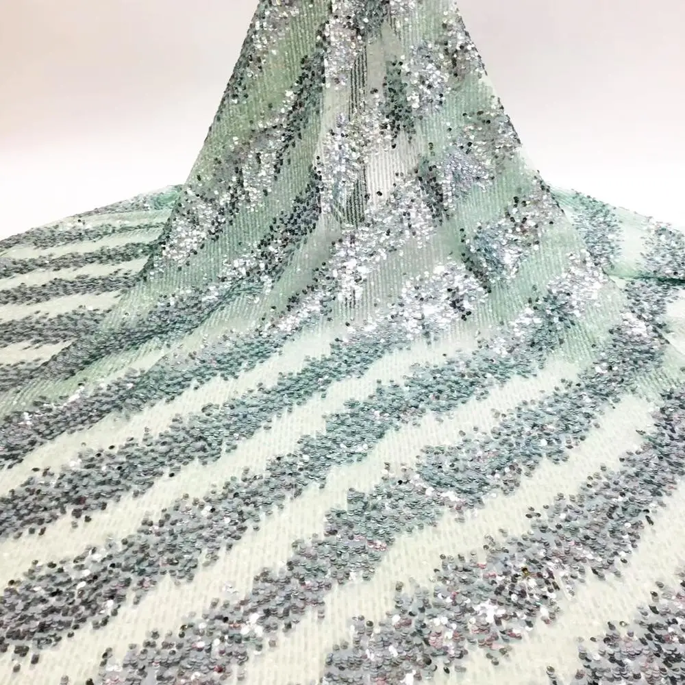 Ослепительный дизайн серебристое кружево с блестками ткань для французской Guinea