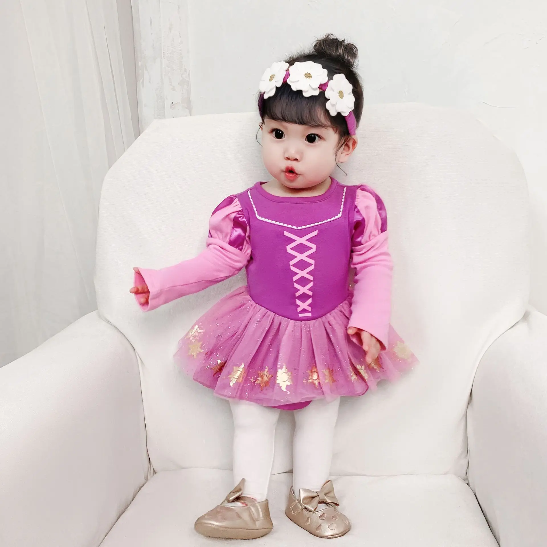 Костюм новорожденного ребенка Комбинезон для девочек Платья Платье малышей