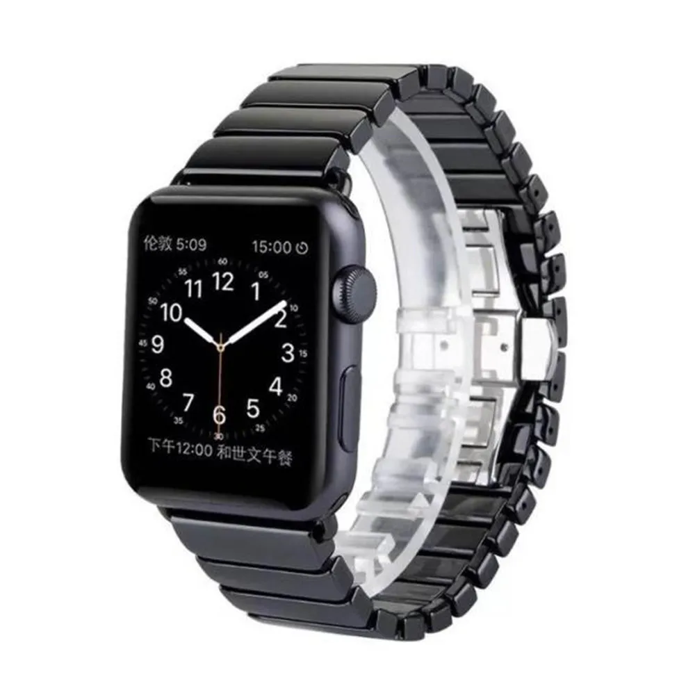 Ремешок керамический для iWatch Series 4 3 2 1 роскошный звеньевой браслет Apple Watch Band 42 мм 38