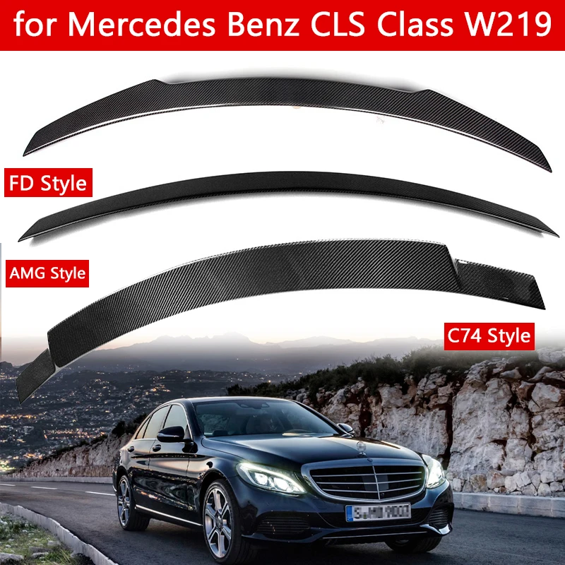 

Car Rear Spoiler Wing Carbon Fiber Rear Truck Lip for Mercedes Benz CLS Class W219 AMG/FD/C74 Style Car Styling Auto Rear Wing