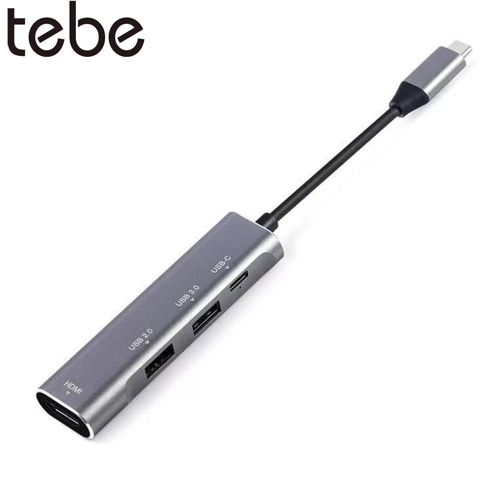 

tebe Type c to HDMI USB C Hub 4 in 1 4K HDMI USB 3.0 Docking Adapter Typc-c PD Charging For MacBook/Nintendo Switch Samsung S8