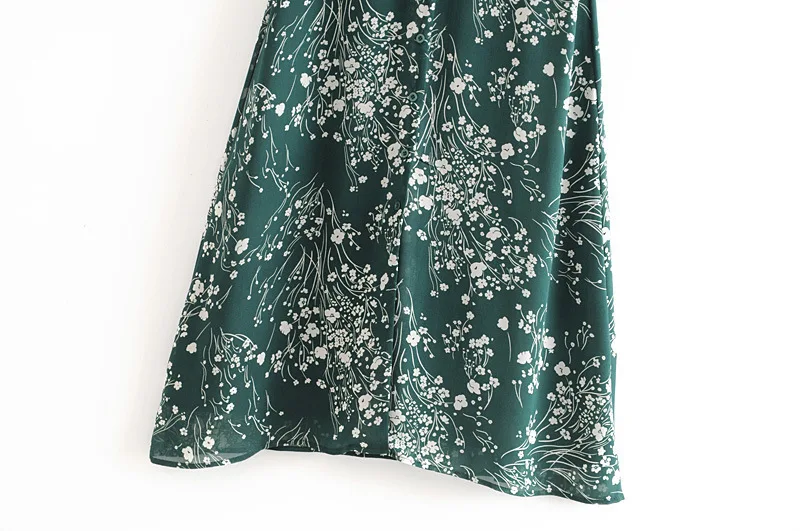 

summer ladies 2021 new style printed front button dress elegant slim dress women