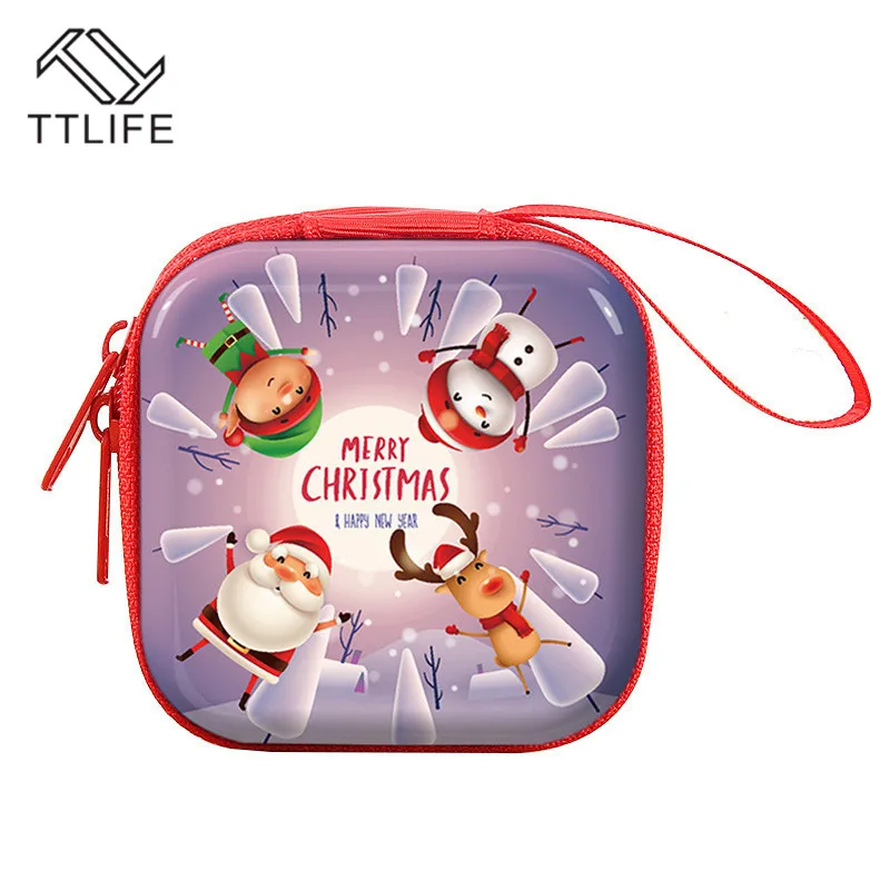 Christmas Style Stanta Claus Storage Bags Snowman Pattern Design Mini Bag for Coin Cash Keys Cards Women Girl Purses | Дом и сад