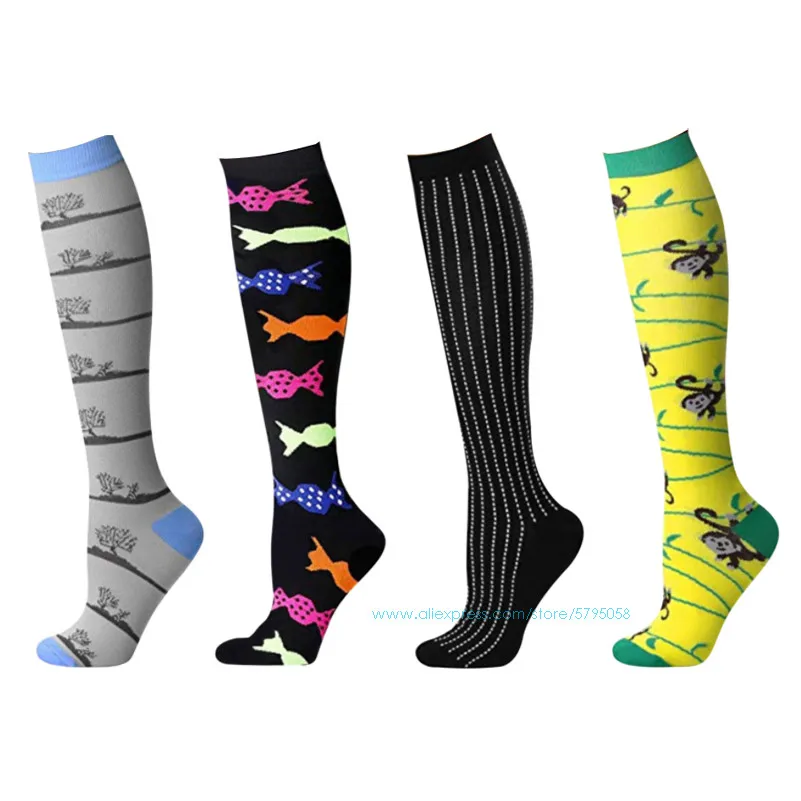 Women Boot Socks Compression Long Sock for Men &amp Hiking Sports Crew 3Pairs/Lot | Женская одежда