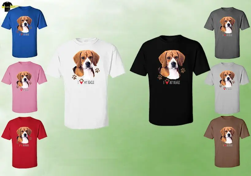 Футболка унисекс с надписью I Love My Beagle футболки принтом Dog футболка милым рисунком