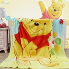 Симпатичное фланелевое одеяло с изображением Винни-Пуха, желтого цвета, согревающее диванное одеяло с изображением Диснея Микки Мауса печатные стеганые одеяла, домашний текстиль