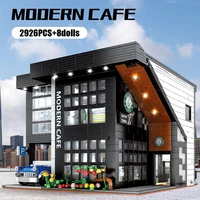 city cafe club bar architecture model building blocks kits moc ideas coffee shop street view bricks diy toys for children aldult