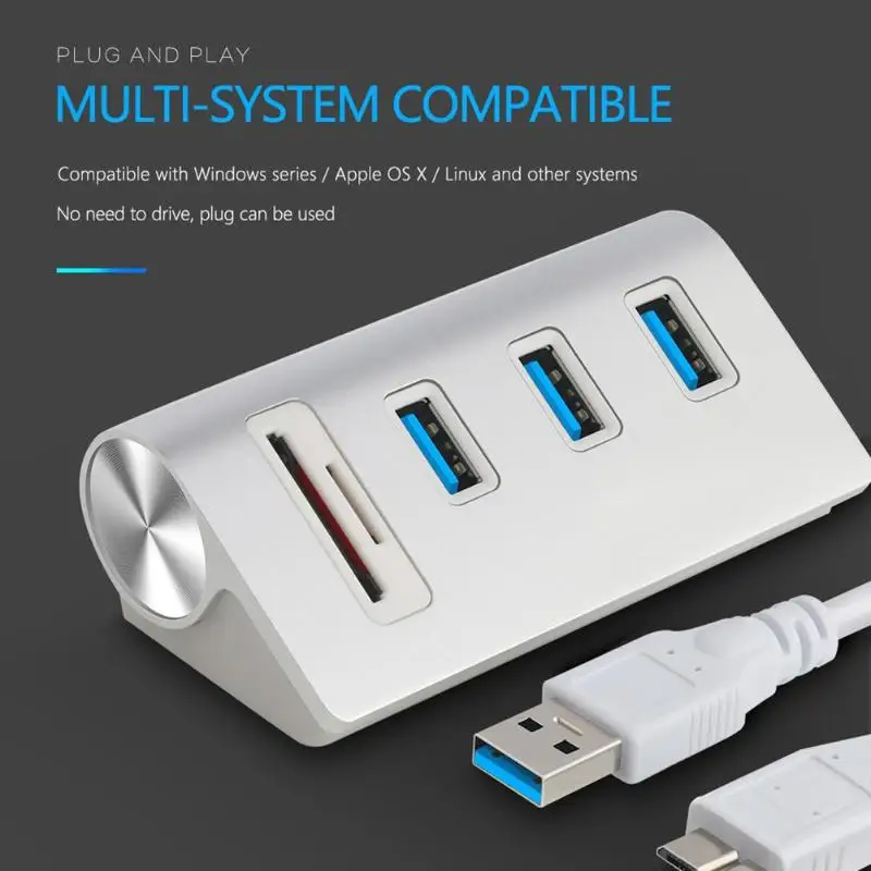 Мульти Usb3.0 концентратор 3 порта адаптер сплиттер силовой интерфейс SD TF