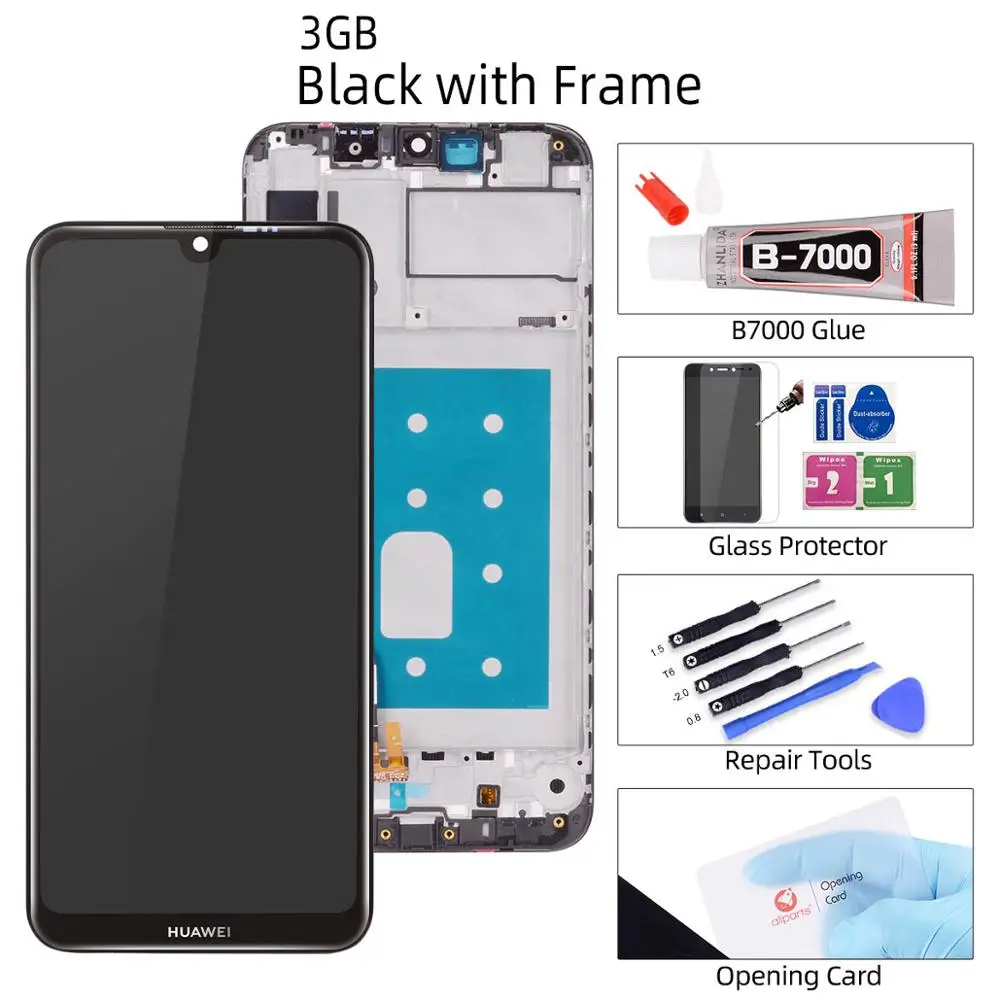 3G Black with Frame 6,26 '' дисплей для huawei Enjoy 9 lcd сенсорный экран с рамкой для huawei Enjoy 9 дисплей Y7 Pro ЖК замена - Цвет: 3G Black with Frame