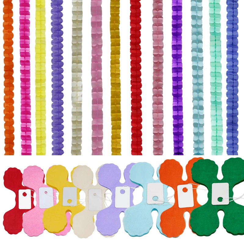 

3.4M Four Leaf Clover Paper Garland Crafts DIY Wedding Birthday Tissue Wreath Party Suppliers Backdrop Decor Hanging Streamers