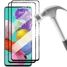 Чехол с полным покрытием для Samsung Galaxy A51 A02 A02s A01 Core A10 A21s A50 A70 A71, Защитное стекло для Samsun Galaxi A 51, армированный, 2 шт.