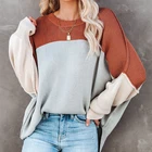 Свитер Женский вязаный, с круглым вырезом и длинным рукавом, Осень-зима 2021