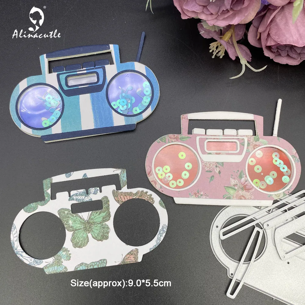 Металлическая высечка Alinacutle винтажный радиоприемник стерео Бумбокс назад в 80-е